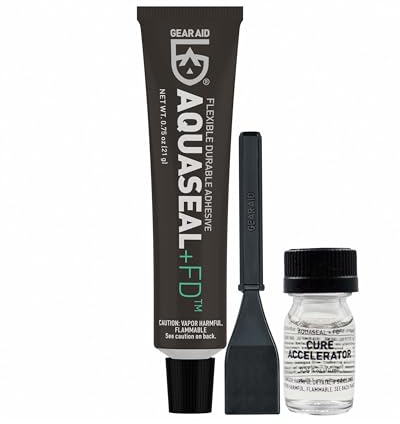 GEAR AID Aquaseal FD Flexible Durable Repair Adhesive and Cure Accelerator, 0.75 oz