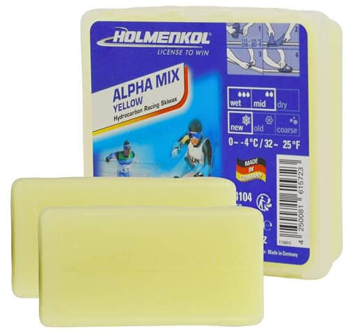 Holmenkol Unisex – Erwachsene Alphamix Skiwachs, Yellow, 2X 35 Gramm