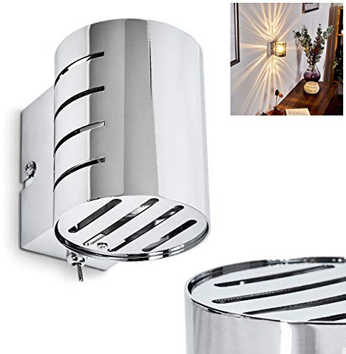 Wandleuchte Ponte, aus Metall in Chrom, 1-flammig, 1xG9, Wandspot mit Lichteffekt u. An-/Ausschalter am Gehäuse, ohne Leuchtmittel