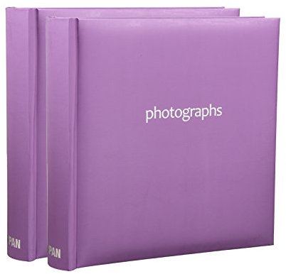 2 x Photo Album 200 6 X 4'' / 15 x 10 cm Photos Slip in Picture Album CD/DVD Pocket Memo Writing Area by Arpan (Pastel Purple)