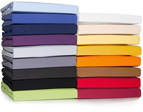 CelinaTex Casca Topper Spannbettlaken 180x200-200x220 cm royal blau Jersey Mako Baumwolle 210g/qm Elasthan Spannbetttuch