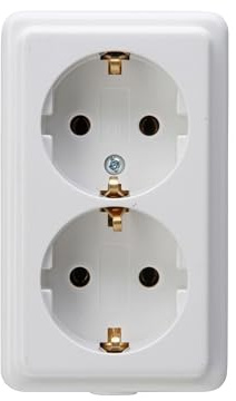 Kopp Schutzkontakt-Steckdosenleiste, 2-Fach, ohne Zuleitung und Stecker, arktis-weiß, 120101001