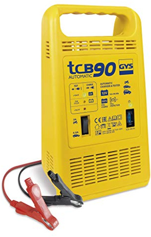 GYS - TCB 90 - Chargeur Automatique - 230V - Livre avec Pinces de Charge isolees, Jaune