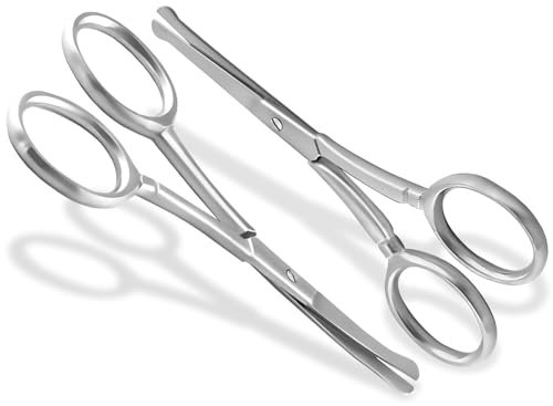 Set Bartschere Haarschere - Edelstahl - Gebogene und Gerade Schnittfläche