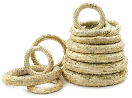 Strohkranz, 10 Stück, gebunden, Strohrömer, Floristik Ø 30 cm, Stärke 5 cm