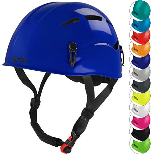 ALPIDEX Kletterhelm | Norm EN 12492 Kletterausrüstung Hartschalenhelm | Universal Passend | Robust | Klettersteighelm | Jugendliche | Erwachsene, Farbe:royal Blue