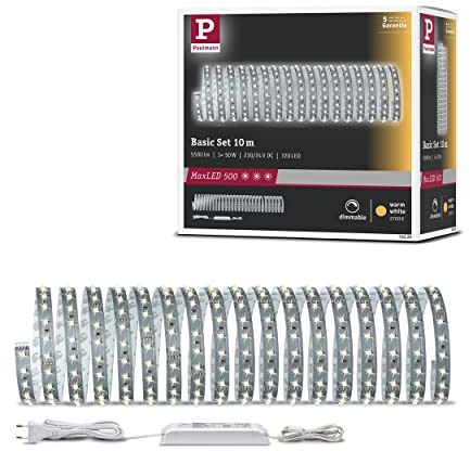 Paulmann Function MaxLED 500 Basisset 10m Warmweiß 33W 230/24V 75VA Silber