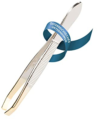 REMOS Tweezers with Cranked, Straight & Gold Plated tip 8 cm