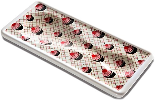 Pavilion Gift Company Cherry Cupcake Designed Spoon Rest, 8-1/2 by 3-5/8-Inch