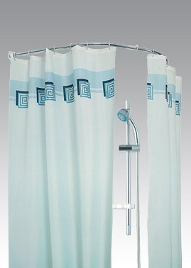 Hayrets Ovale Duschvorhangstange 90x90 cm Chrom Glänzend 1 Stk Aluminium