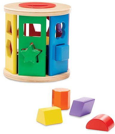 Melissa & Doug Match and Roll Shape Sorter - Classic Wooden Toy