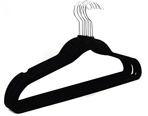 Logei® Ensemble de 50 cintres en velours avec tringle pour cravate et pantalon Surface anti-dérapante Flocage ultra mince, 50St