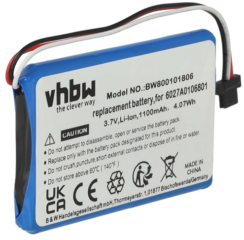vhbw 1x Akku kompatibel mit Tomtom XL IQ Routes Edition, XL2 V4, 4ET0.002.02, 4ET03, XL IQ GPS Navigation Navi (1100 mAh, 3,7 V, Li-Ion)