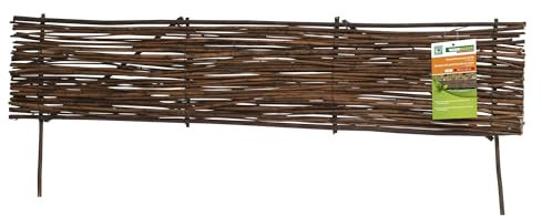 Windhager Clôture de Plate-Bande Droite en Osier, 35 x 100 cm, Marron