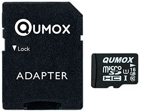 QUMOX 16 GB Micro SD Tarjeta de Memoria 16 GB Clase 10 UHS-I Tarjeta de Memoria con Lector USB OTG