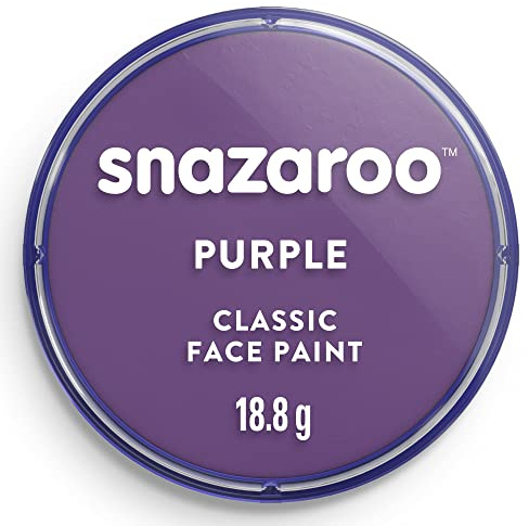 Snazaroo 1118888 Schminkfarbe - Lila, 18ml Topf - hautfreundliche Gesichtschminke auf Wasserbasis, wasservermalbar, parabenfrei, Face & Bodypaint Farbe für Kinder & Erwachsene