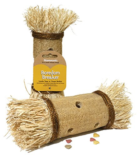 Rosewood Boredom Breaker Loofa Toss ‘n’ Treat Roller, Activity Toy for Small Animals