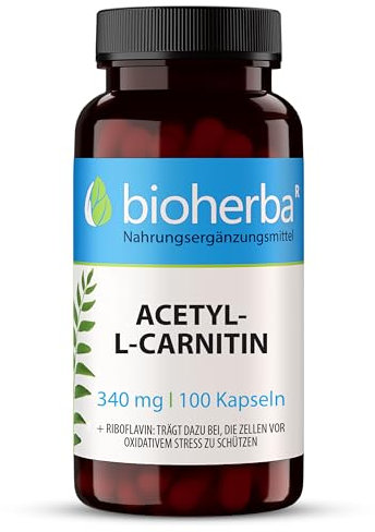 Acetyl-L-Carnitin Kapseln – 100 Stück mit 340 mg pro Kapsel von BIOHERBA PZN 18216025
