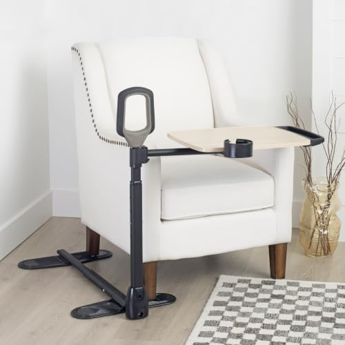 Able Life Tray Table, 360° Swivel Table with Cup Holder, Adjustable Height, Extra Large TV Tray for Eating, Laptop Desk for Couches, Chairs, Recliners, Ergonomic Stand Assist Safety Handle for Elderly