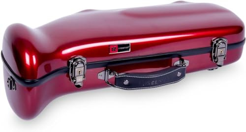 Crossrock Trumpet Case- Fiberglass Hardshell with Backpack Straps in Red