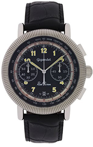 Gigandet Herren Uhr Chronograph Quarz mit Leder Armband G19