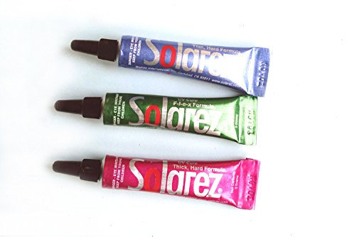 Solarez 3x5g UV-Harz für die Fliege (Hard, fine et Flex) UV Resin for Fly Tying