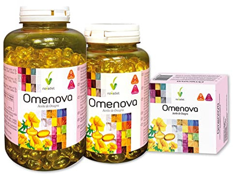 Novadiet – OMENOVA 400 Cápsulas con Aceite de Onagra y Vitamina E, Ayuda en los Días Anteriores a la Menstruación y a mejorar la Salud de la Piel - 400 Cápsulas