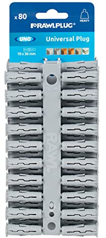 Rawlplug 68615 Uno Plugs Grey Card of 80