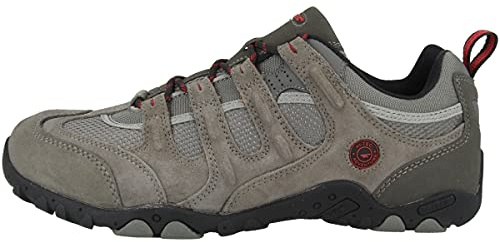 Hi-Tec Quadra Classic Men Low Rise Hiking Boots, Grey (Charcoal/Black/Red 053), 10 UK (44 EU)