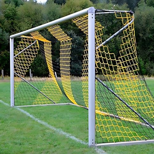 Fußball Jugend Tornetz Fußballtornetz 5,15 m x 2,05 m Tiefe Oben 1,00 unten 1,00 m Fußballnetz zweifarbig PP 4 mm Farbe Schwarz/Gelb