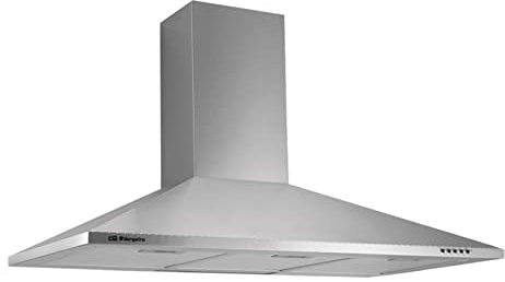 Orbegozo DS 59190 IN - Campana extractora Decorativa 90 cm, 3 Niveles de Potencia, Luces LED, 3 filtros Desmontables, Chimenea Ajustable, succión 329 m3/h, 65 W