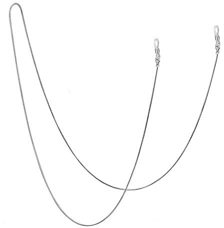 Jmkcoz Stainless Steel Eyeglass Holder Chain 80cm Eyeglass Necklace Chain Silver