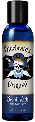 Beard Wash for Men - 4 oz Bluebeards Original Natural Beard Wash and Beard Moisturizer, Infused with Aloe & Lime - Deeply Cleans, Softens, and Conditions Your Beard and Skin Underneath - Made in USA
