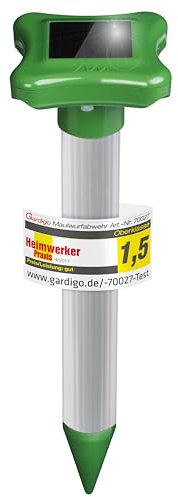 GARDIGO® Maulwurfvertreiber mit Solar und integriertem Akku I Maulwurfschreck I Wühlmausvertreiber für Garten