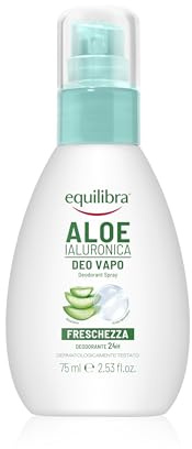 Equilibra Aloe Ialuronica Deo Vapo, Anti-Odore, Lenitivo, con Acido Ialuronico, Rinfrescante, Delicato 75 ml