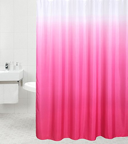Sanilo Duschvorhang Magic Pink 180 x 180 cm, hochwertige Qualität, 100% Polyester, wasserdicht, Anti-Schimmel-Effekt, inkl. 12 Duschvorhangringe