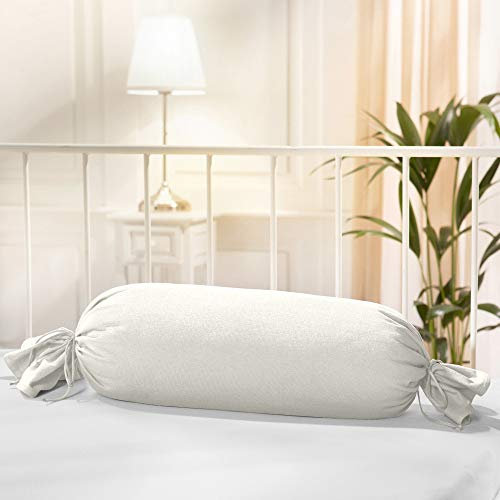 Erwin Müller Nackenrollenbezug Interlock-Jersey, weiß Größe 40x15 cm Ø - formstabil, faltenfrei, anschmiegsam, mit Bindeband