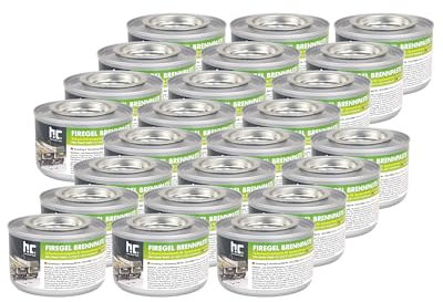 Höfer Chemie Lot de 24 Pâtes Combustibles de 200 g – Pâte à Brûler pour la Restauration et l'Usage Domestique, Bioéthanol, Réutilisable, Durée de Combustion 2,5 Heures