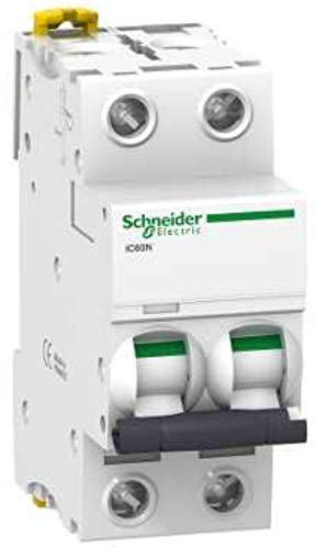 disjoncteur 2 pôles - schneider acti9 ic60n - 20 ampères - courbe b - a9f76220
