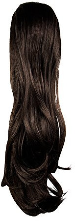 I&K® Classy 20 Shoulder Length Hair Piece Layered Ponytail Extension Palm Clip (Midnight Brown R4)