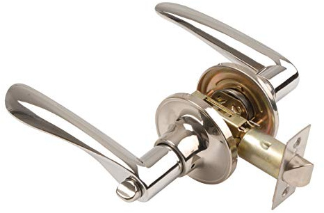 Excel Architectural DP6974 Reversible Privacy Door Handle on Rose Set with Adjustable Latch, Polished Chrome