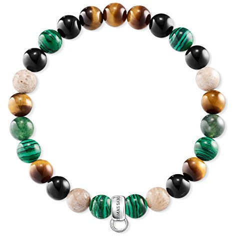 Thomas Sabo Charm bracelet Brown, green, white 925 Sterling Silver