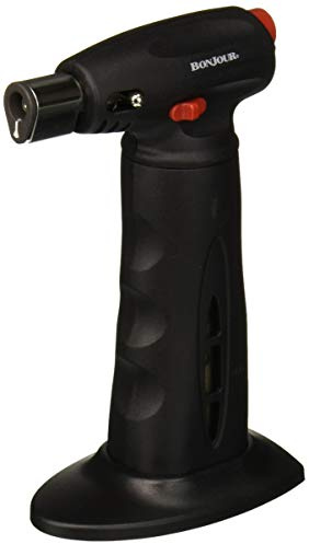BonJour Chef’s Tools Butane Culinary / Crème Brûlée Torch, Black Aluminum
