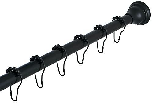 Kingston Brass KSR115 Edenscape Straight Shower Curtain Rod with Shower Curtain Rings, Oil Rubbed Bronze 60 x 2.56 x 2.56