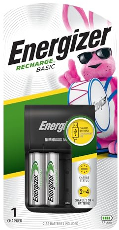 Energizer Recharge Basic Battery Charger, Rechargeable AAA and Rechargeable AA Batteries Charger