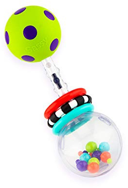 Sassy Spin Shine Rattle Developmental Toy (Colors May Vary)