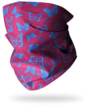 Ruffnek PINK BUTTERFLY Neckwarmer Multifunctional Tube scarf/snood/Hair band - For sport and the outdoors - ONE SIZE for Women