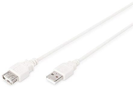 DIGITUS USB 2.0 Verlängerungskabel - 1.8 m - USB A (St) zu USB A (Bu) - 480 Mbit/s - Verbinsungskabel, USB-Kabel - Beige