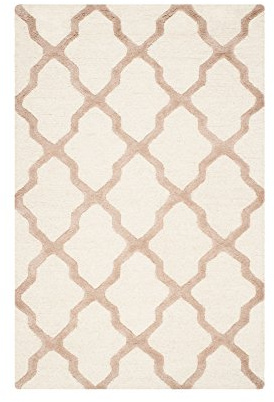 Safavieh Ava Textured Area Rug, Hand Tufted Wool Carpet in Ivory / Beige, 120 X 180 cm