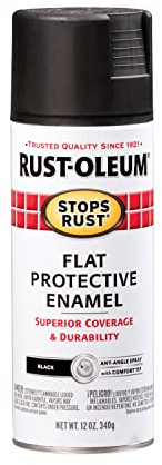 Rust-Oleum 7776830 Stops Rust Spray Paint, 12 oz, Flat Black